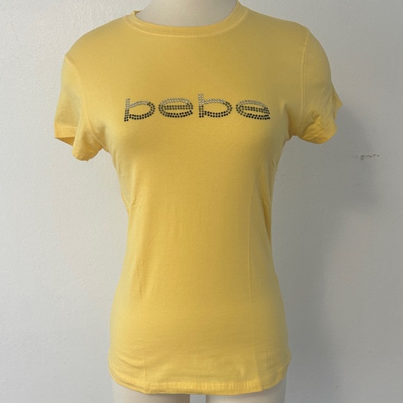 NWOT Bebe Sunny Yellow Short Sleeve Jersey Tee - Picture 1 of 5